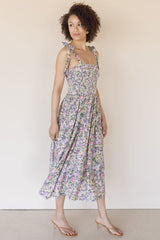 Spring Fling Smocked Floral Midi Dress
