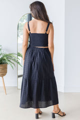 Madrid Eyelet Midi Skirt