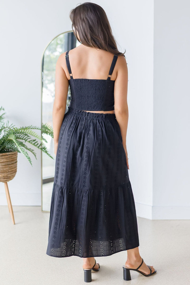 Madrid Eyelet Midi Skirt