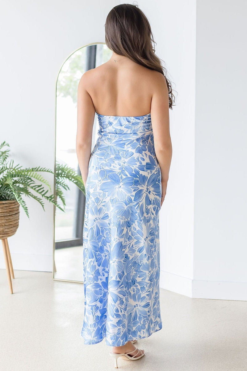 Art Of Bloom Strapless Maxi Dress