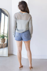 Donna Linen Cotton Mix Media Pull Over