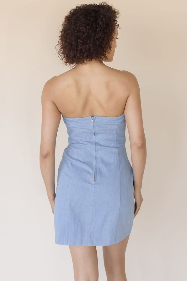 Mazzei Strapless Denim Mini Dress