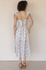 Wedelia Floral Bustier Midi Dress