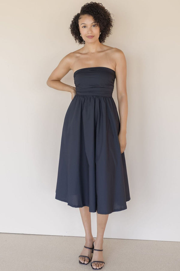Kate Fit And Flare Back Tie Midi Dress