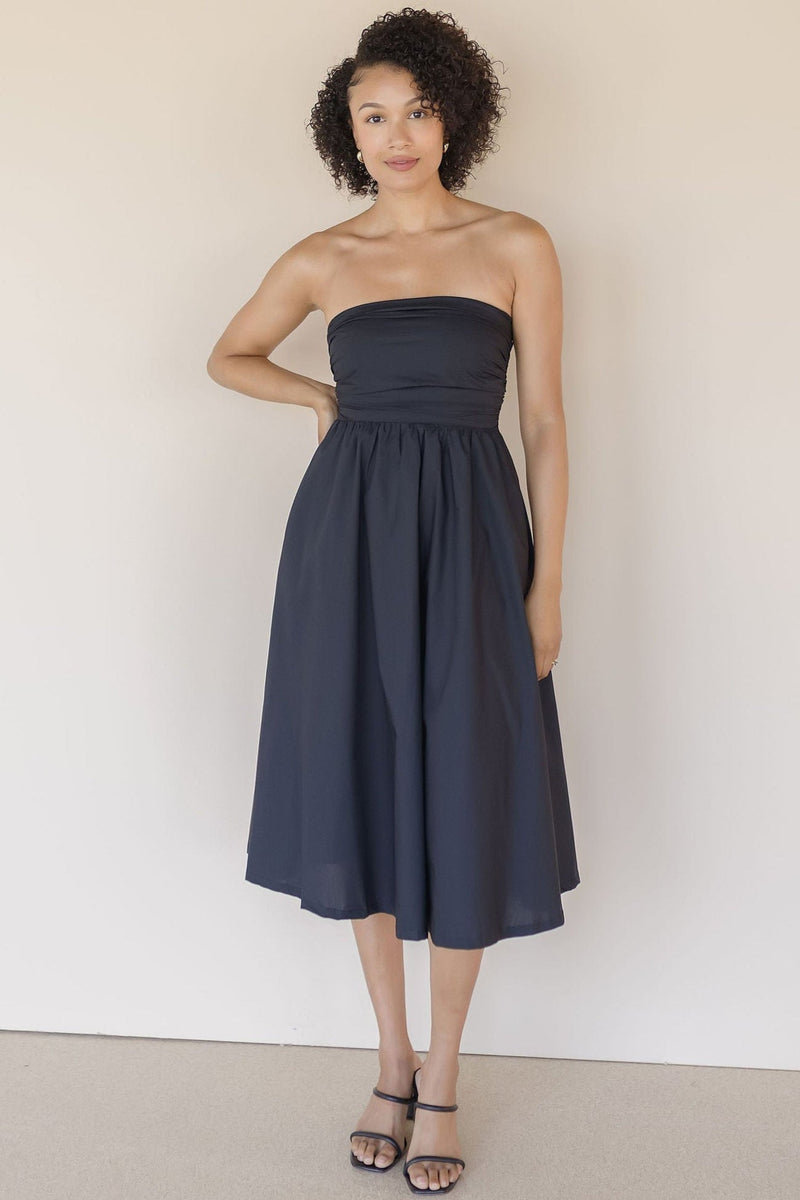 Kate Fit And Flare Back Tie Midi Dress