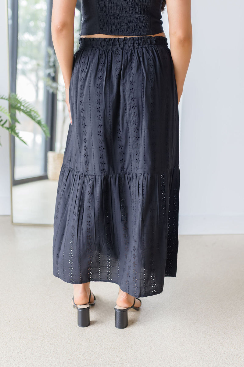 Madrid Eyelet Midi Skirt