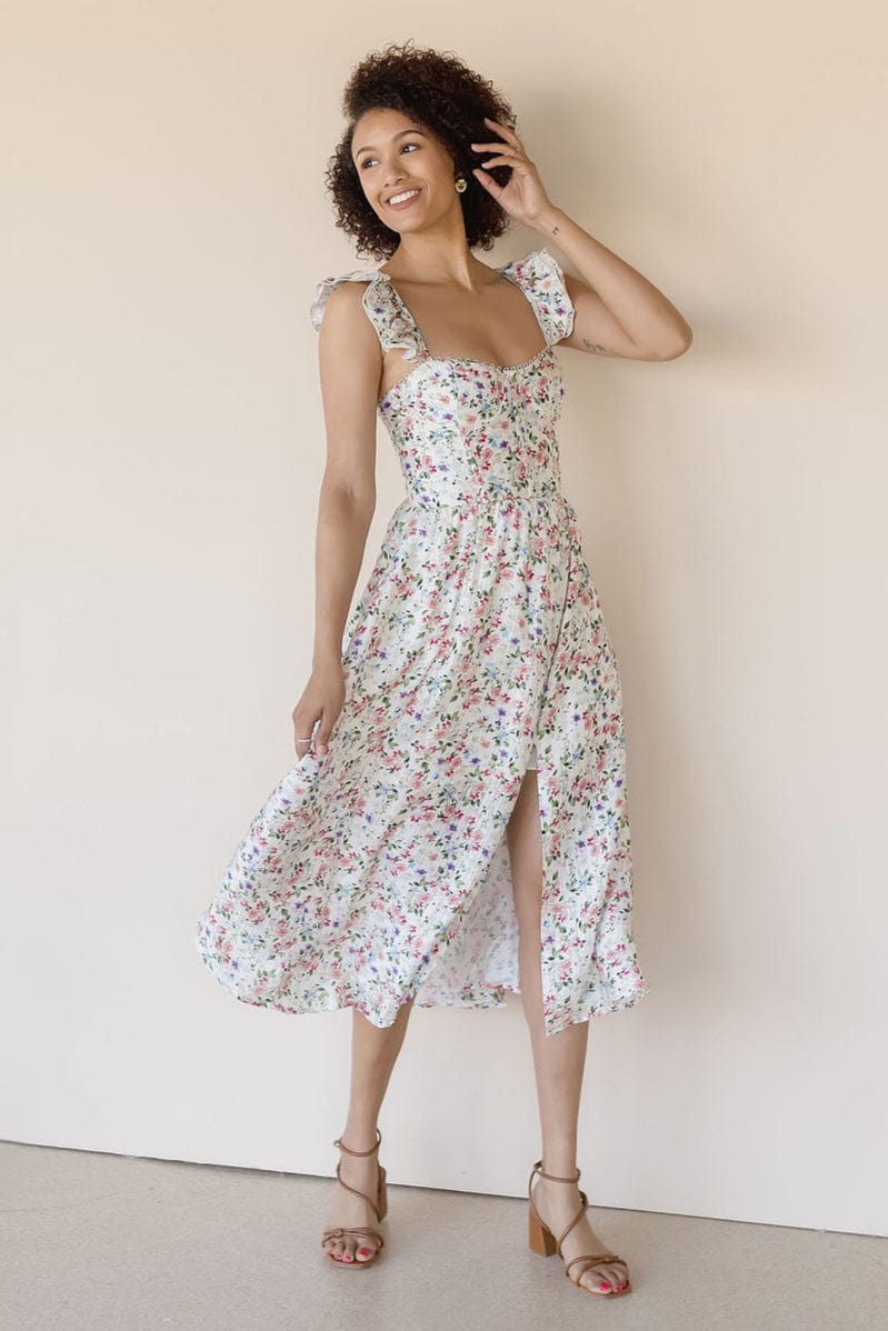 Wedelia Floral Bustier Midi Dress