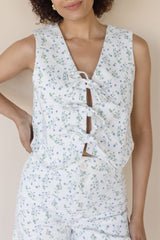Lila Tie Front Floral Vest