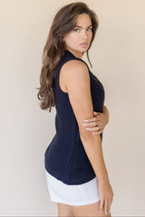 Silver Lining Button Front Knit Vest