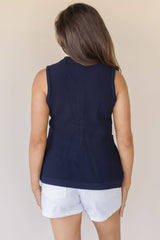Silver Lining Button Front Knit Vest
