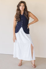 Silver Lining Button Front Knit Vest