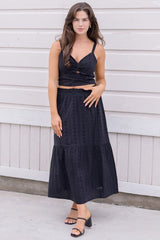 Madrid Eyelet Midi Skirt