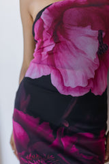 Huda Strapless Mesh Maxi Dress