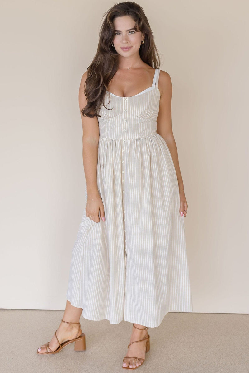 Petals And Grace Corset Midi Dress