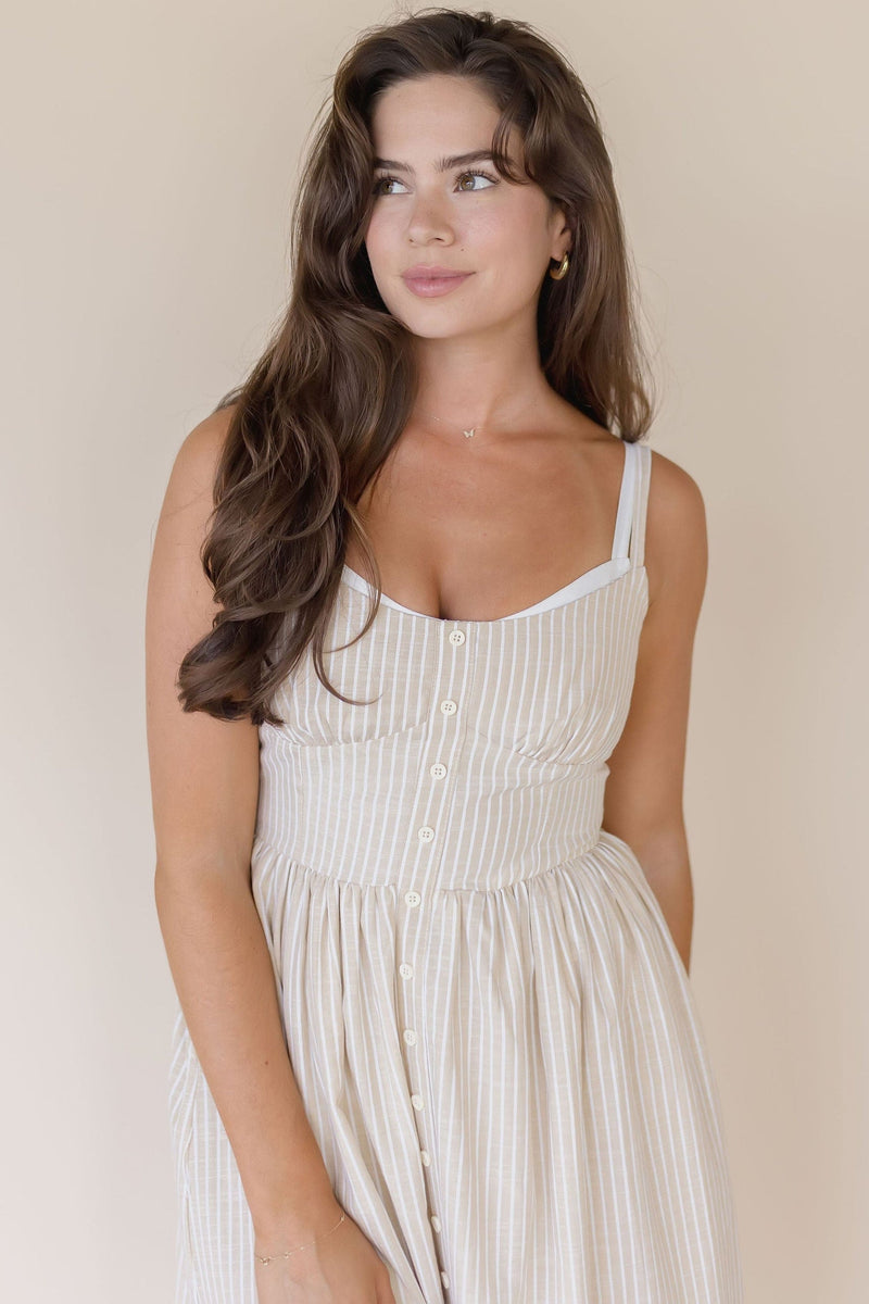 Petals And Grace Corset Midi Dress