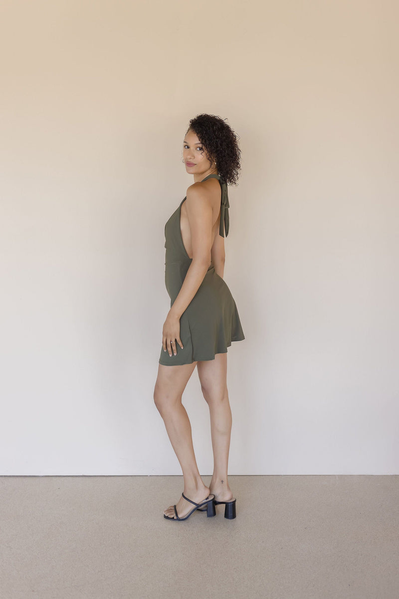 Thalia Open Back Halter Mini Dress