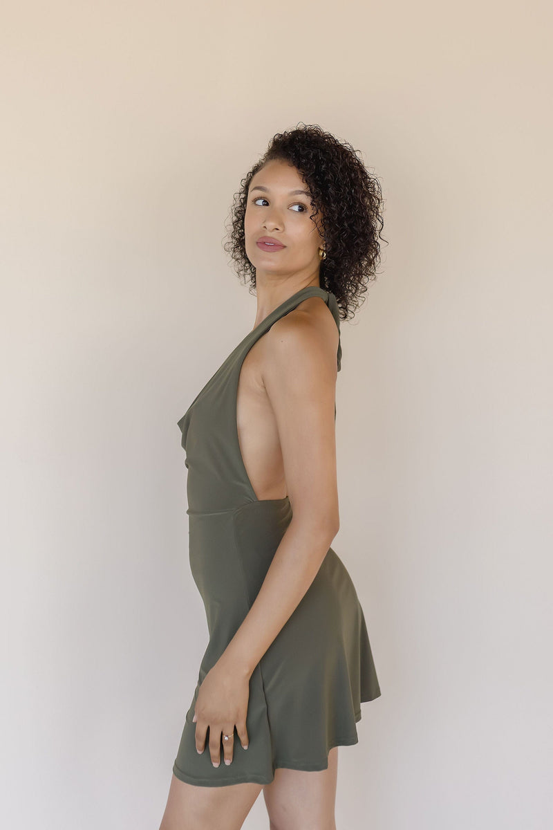 Thalia Open Back Halter Mini Dress