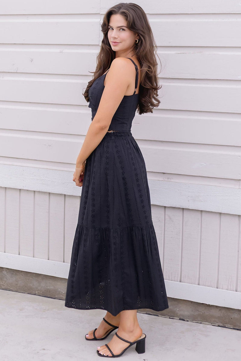 Madrid Eyelet Midi Skirt