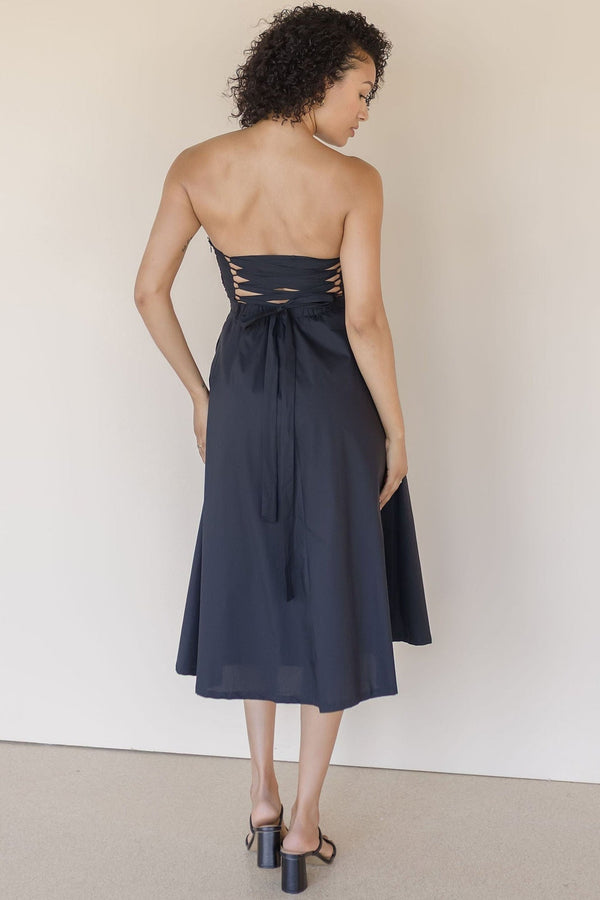 Kate Fit And Flare Back Tie Midi Dress