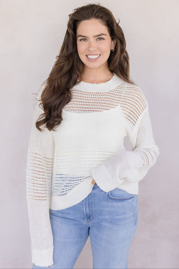 Donna Linen Cotton Mix Media Pull Over