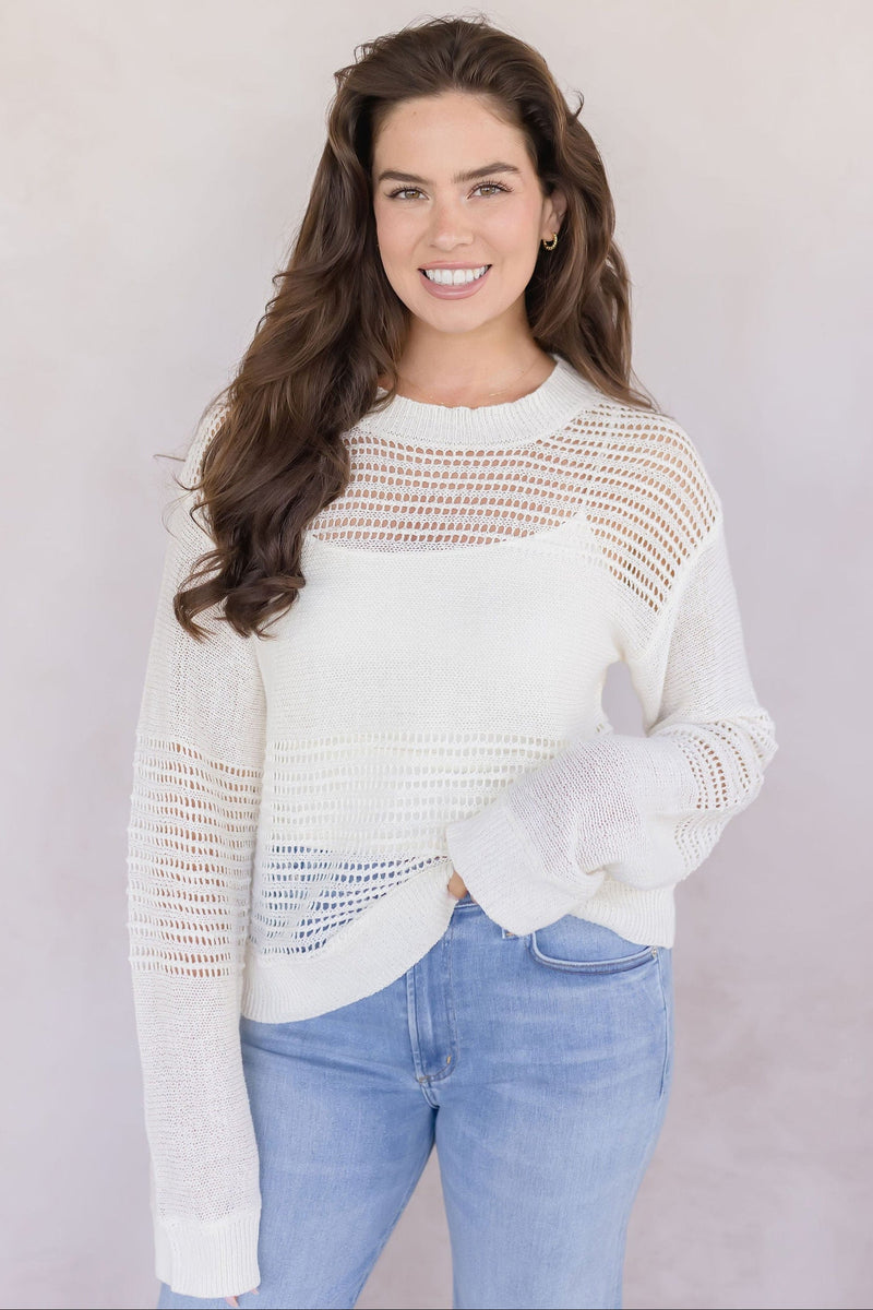Donna Linen Cotton Mix Media Pull Over