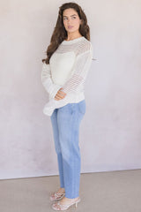 Donna Linen Cotton Mix Media Pull Over