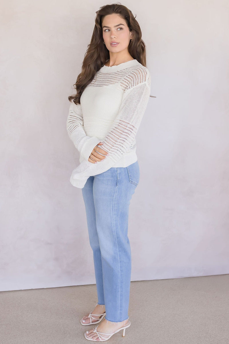 Donna Linen Cotton Mix Media Pull Over