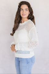 Donna Linen Cotton Mix Media Pull Over
