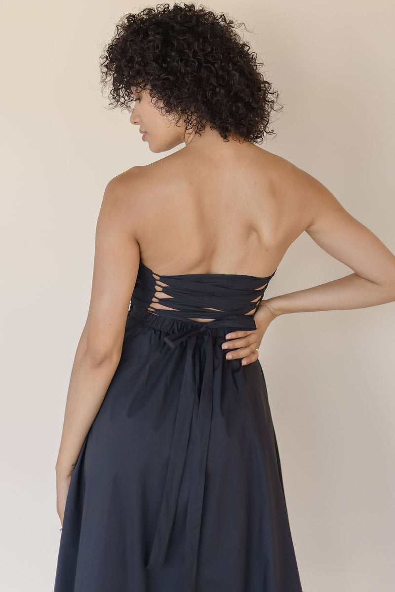 Kate Fit And Flare Back Tie Midi Dress