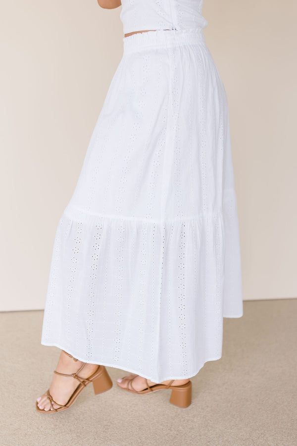 Madrid Eyelet Midi Skirt
