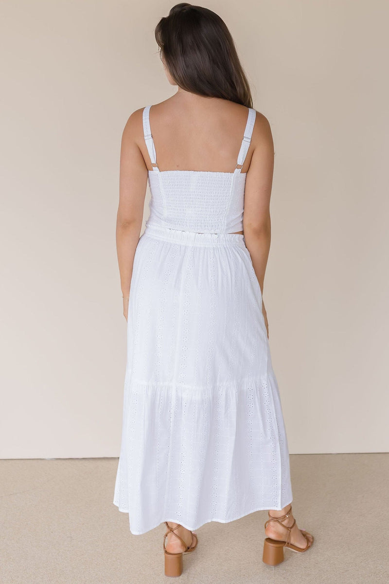 Madrid Eyelet Midi Skirt