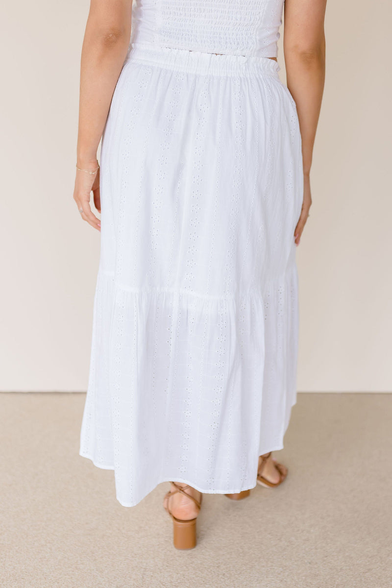 Madrid Eyelet Midi Skirt