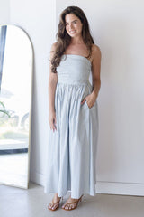 Ashford Strapless Striped Midi Dress