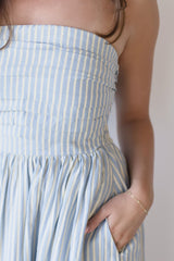 Ashford Strapless Striped Midi Dress