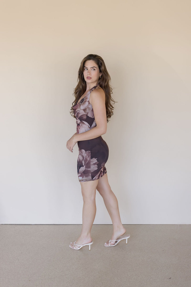 Thalia Open Back Halter Mini Dress