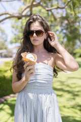 Ashford Strapless Striped Midi Dress