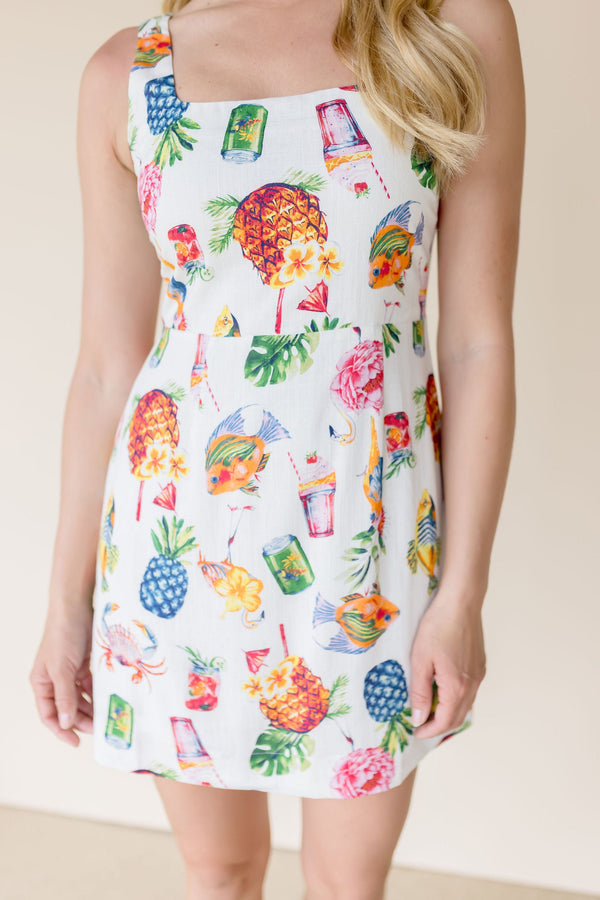 Mai Tai Tropical Printed Mini Dress