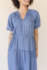 Cassie Puffed Sleeve Midi Dress