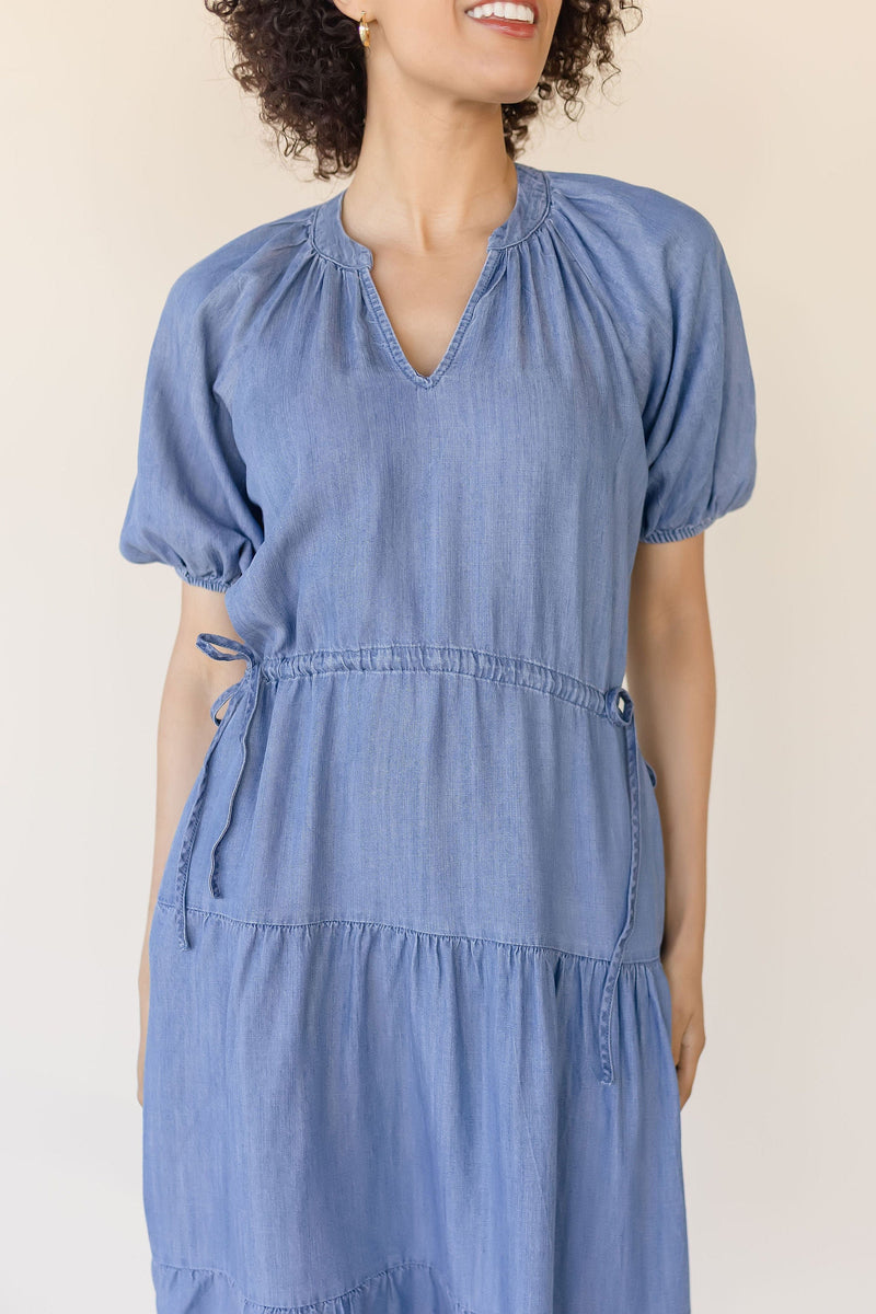 Cassie Puffed Sleeve Midi Dress