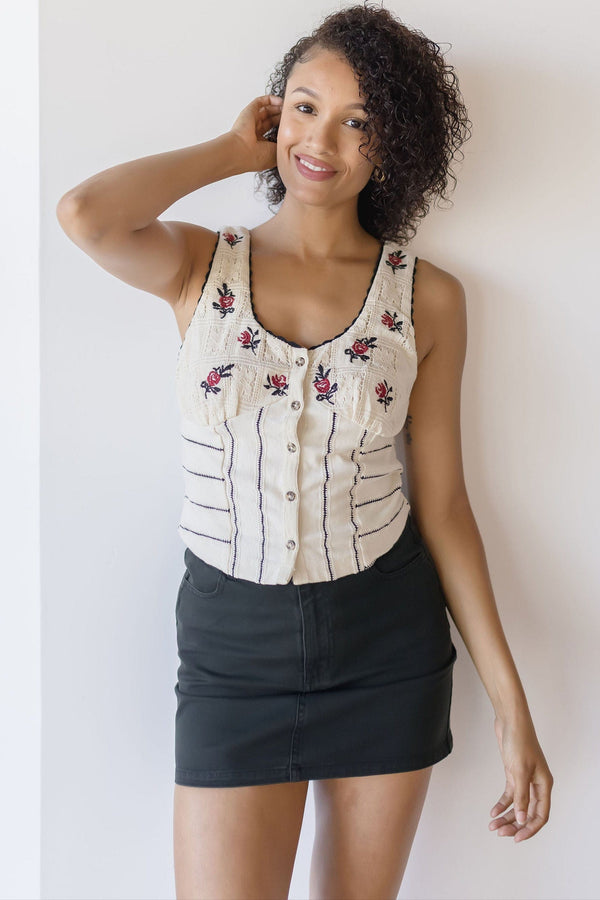 Rose Bud Knit Top