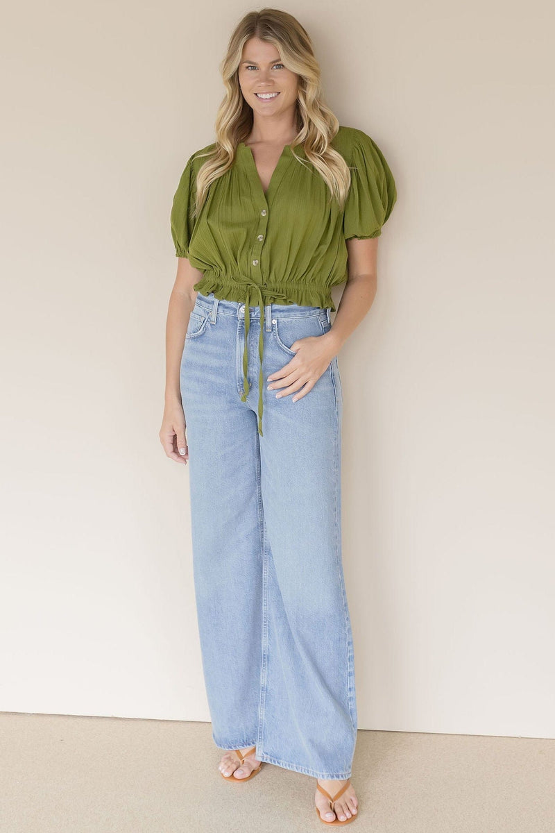 Little Cloud Button Up Crop Top