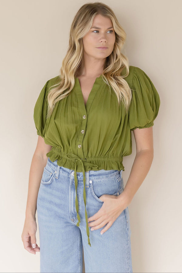Little Cloud Button Up Crop Top
