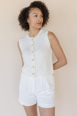 Madison Pleated Linen Short
