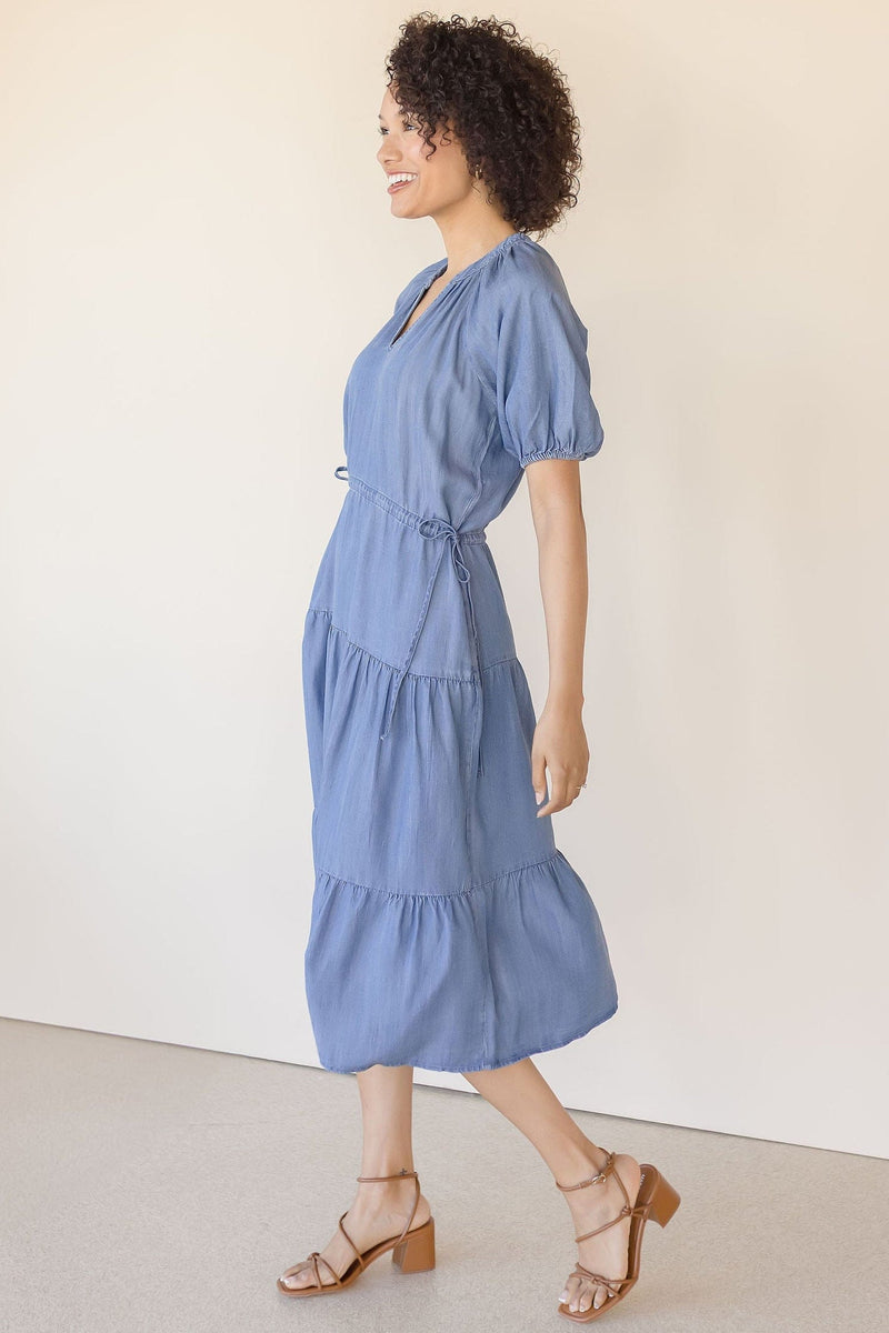 Cassie Puffed Sleeve Midi Dress