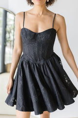 Linelly Jacquard Bustier Skater Dress