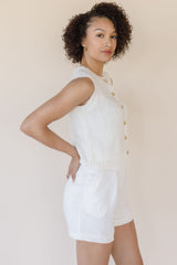 Madison Pleated Linen Short