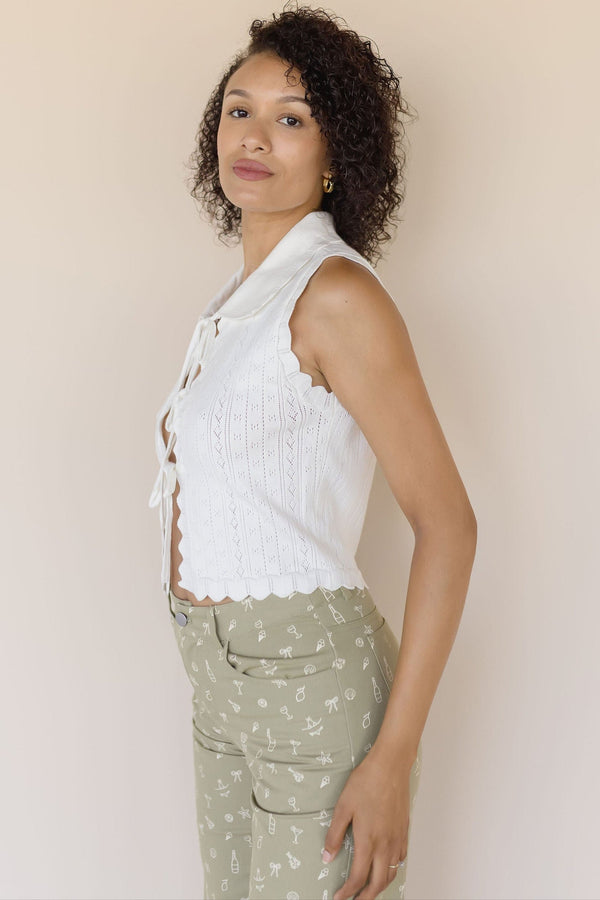 Esther Knit Tie Front Vest