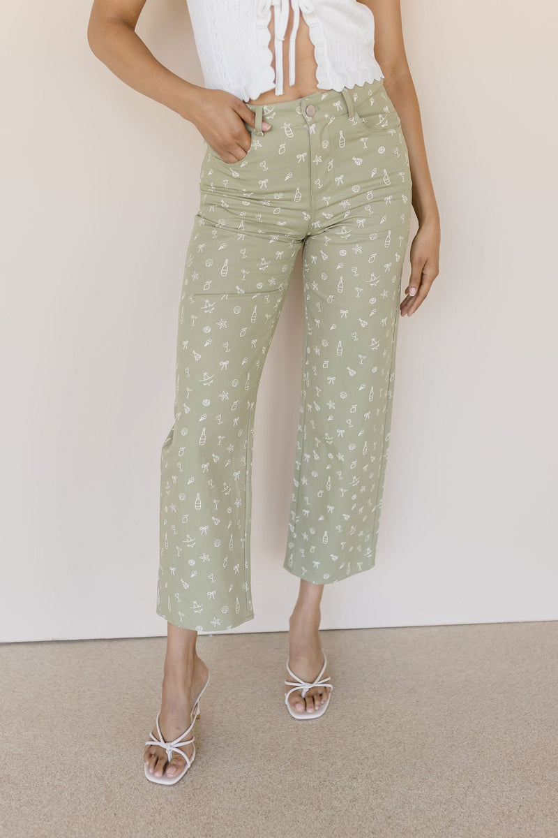 Poolside Graphic Wide Leg Pant