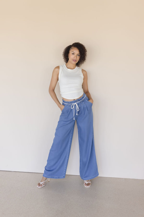 Francie Pleated Wide Leg Jean