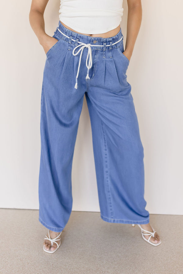 Francie Pleated Wide Leg Jean